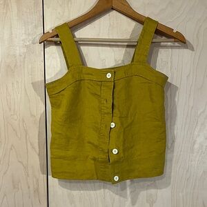 Everlane Mustard Button-Down Linen Top